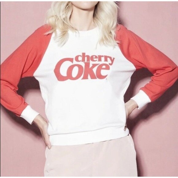 Wildfox Tops - WILDFOX Rare Cherry Coke Fiona Contrast Crew Sz. S NWT